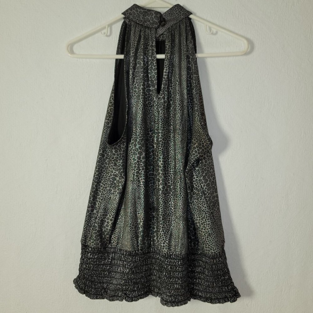 483. Inois Halter Top Silver and Black Sz M - Picture 2 of 8